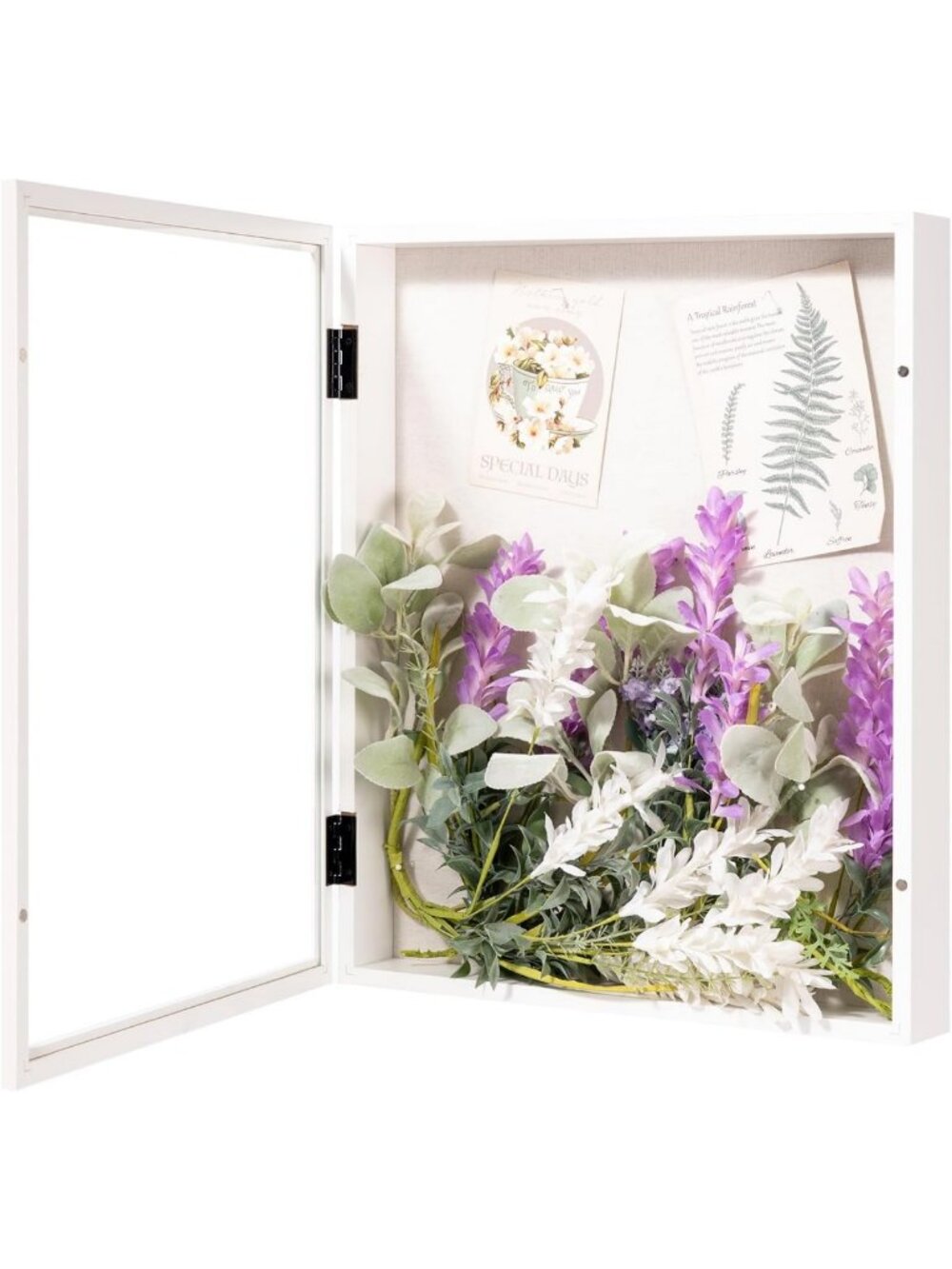 16x20 Shadow Box Frame - Deep 2.16” Wood Display Case with Real Glass, White